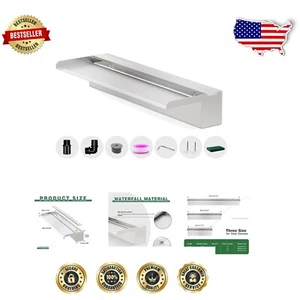 Versatile 23.6" Garden Waterfall Spillway - Lightweight Stainless Steel Feature - Picture 1 of 9