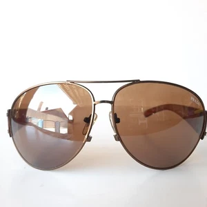 Vintage Women's PRADA Brown Aviator Sunglasses F0370 C6 63 17 123 Italy E1 - Picture 1 of 7