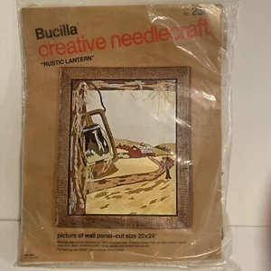 "Kit de agujas credela estampado Bucilla #2386 ""Linterna rústica"" granero 16""x 20" - Imagen 1 de 7