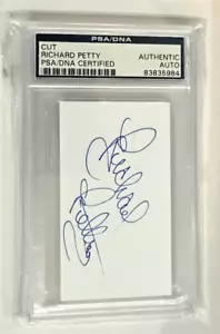 Richard Petty NASCAR HOF Autographed Signed Index Cut PSA / DNA Slabbed - Picture 1 of 1