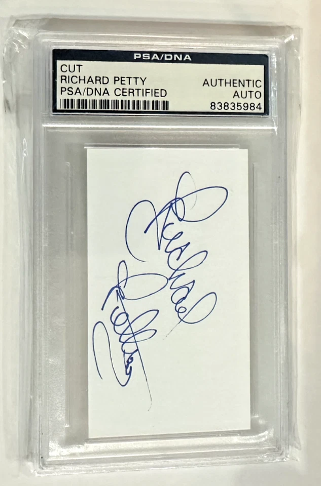 Richard Petty NASCAR HOF Autographed Signed Index Cut PSA / DNA Slabbed - Image 1 of 1