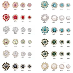 100Pcs Sew on Rhinestones Flower Shape Crystal Glass Gems Flatback Rhinestones - Picture 1 of 19