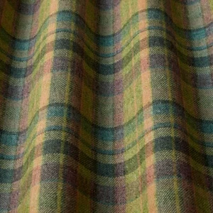 Fig Highland Wool Blend Tartan Check Upholstery Grade Curtain Cushion Fabric - Picture 1 of 13