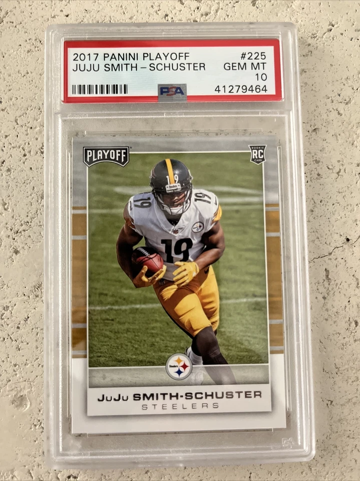 2017 Panini Playoff JUJU SMITH-SCHUSTER RC Steelers Rookie PSA 10 Pop 8 - Image 1 of 2