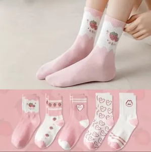 5 Pairs/set Cute Strawberry Socks for Women Funny Socks for Women - Picture 1 of 8