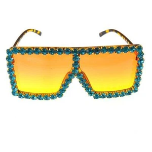 New Fashion Bichota Diamond Square Rhinestone Sunglasses SELECT COLOR - Picture 1 of 3