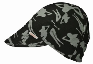 Comeaux Caps Welder Welding Hat Black mud flap SILHOUETTE Black SIZE 7 - Picture 1 of 1
