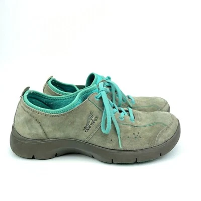 Dansko Elise США 8,5 / 9 ЕС 39 серый зеленый кожаный замши комфорт туфли кроссовки - Изображение 1 из 4