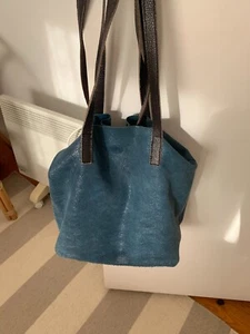 Marni style blue snake soft leather shoulder bag or handbag - Picture 1 of 9