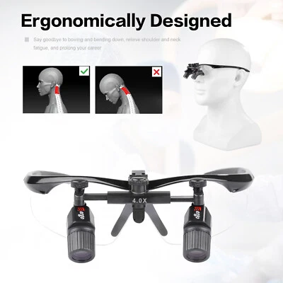 4.0X450mm Ultra-light Dental Ergonomic Loupes Surgical Magnifying Glasses DY-119 - Imagem 1 de 4