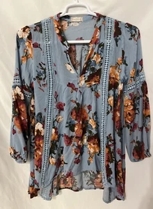 Alterd State Floral Peplum Hi Low Blouse Embroidery Detail Tunic - Picture 1 of 9