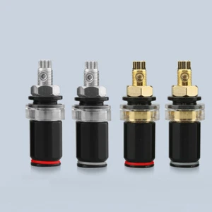 4pcs HiFi Verstärker Lautsprecher Anschlussbuchse Buchse rhodiniert Binding Post - Picture 1 of 14