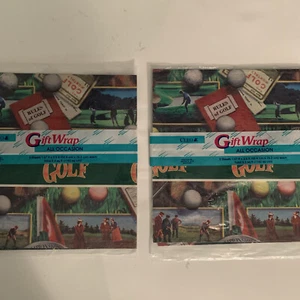 Vintage 1996 Cleo Golfplatz grün Geschenkverpackung Papier versiegelt (2 Packungen) - Bild 1 von 6