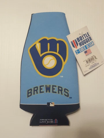 MILWAUKEE BREWERS 12 oz KOOZIE INSULATED COOLER BOTTLE HOLDER FOLDS FLAT NEW Cover