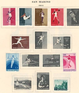 Estampillas muy finas de San Marino 1960-61 montadas en lista - Imagen 1 de 2