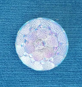 Cúpula de vidrio redonda joya vástago facetado botones vintage 45L - 1 1/8" - 29 mm (B325A) - Imagen 1 de 4