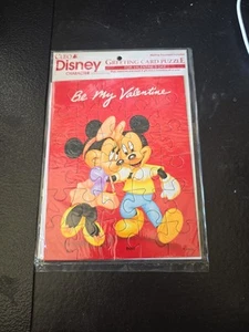 Vintage CLEO mickey & Minnie valentine's day Greeting Card Puzzle rare sealed - Picture 1 of 2