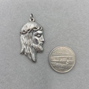 Vintage Jesus Names of God Silvertone Medal Signed Italy 1-1/8" x 5/8" - Picture 1 of 5