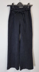 Kate Denim UK 6 schwarz High Waist Paperbag Tie Wide Leg Jeans W24" - Bild 1 von 11