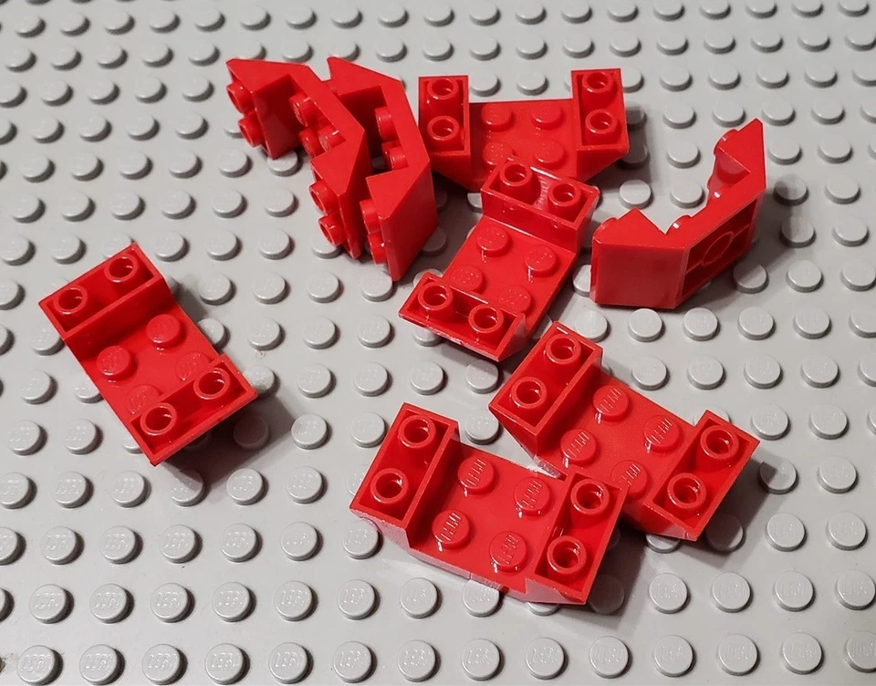 LEGO New Lot of 8 Red 4x2 Double Inverted Airplane Cockpit Slopes - Image 1 of 1