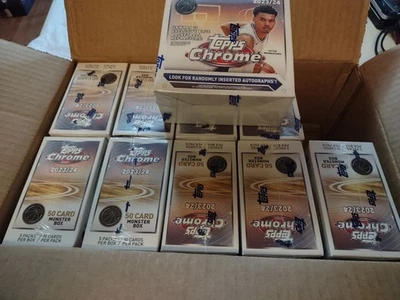 2023-24 Topps Chrome Basketball Factory Sealed Monster Box Lot Of 10 - Image 1 of 2