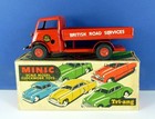 TRIANG MINIC TINPLATE CLOCKWORK BRITISH ROAD SERVICES OPEN BACK LORRY NEAR MINT