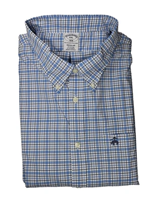 Brooks Brothers Stretch Non-Iron Polo Shirt XXL Button-Down Collar Blue Multi - Image 1 of 4