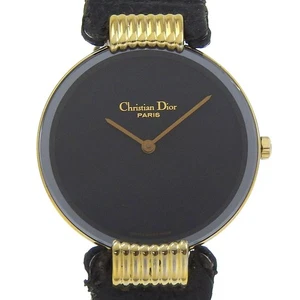 Relojes Dior Bakira 46153-3 esfera negra chapada en oro cuarzo pantalla analógica mujer - Imagen 1 de 10
