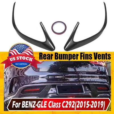 2X Moldura de aletas de parachoques trasero de fibra de carbono para Mercedes Benz C292 2015-2019 Foto 1 de 4