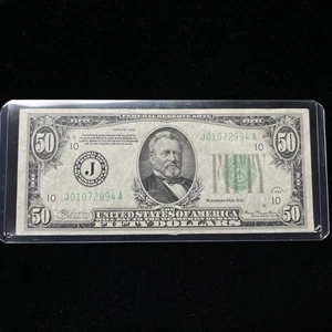 1934 Series, Kansas City Missouri, Grant $50 Fifty Dollar, Federal Reserve Note - Picture 1 of 4