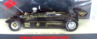 1:43 SPARK Lotus 91 #12 French GP  1982  S5354 "JPS"  Geoff Lees 12th  NEW !!! - Immagine 1 di 4