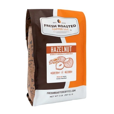  Decaf Hazelnut Flavored Coffee 2 lb 32 oz Medium Roast Kosher Whole Bean - Изображение 1 из 4