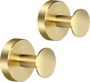 2 Pack Robe Towel Hook, Wall Mount Stainless Steel Wall Hook, Heavy Duty Clothes - Picture 1 of 12