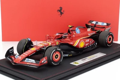 MODELLINO AUTO STATICO BBR FERRARI F1 SF24 SAINZ MONACO GP 2024 VETRINA 1/18 - Immagine 1 di 4