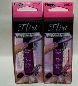 2 Fingrs Flirt Nail Art Pen Extra Fine Tip Mix N Match VIOLET #31521 NIp