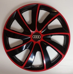 4 Radkappen Radzierblenden Audi 80 90 100 A1 A2 A3 A4 Allroad A6 TT 15" rot - Bild 1 von 2