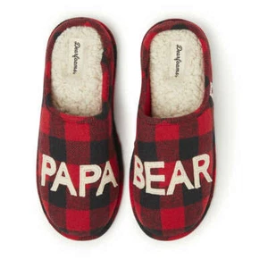 HERREN DEAR FOAMS * PAPA BEAR KUSCHELIGE HAUSSCHUHE * FARBE ~ ROT BÜFFEL KARIERT GRÖSSE S 7-8 UK - Bild 1 von 6