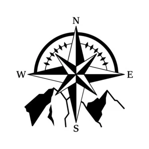 Bussola di montagna grande adesivo auto caravan camper furgone montagne decalcomania - Foto 1 di 7