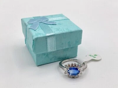 Anillo Bomb Party RBP6127 Endless Daydream Zafiro Azul Turmalina Talla 8 Rodio P Foto 1 de 4