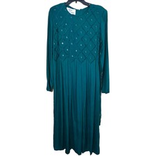 Vintage Sarah Elizabeth Teal Maxi Dress