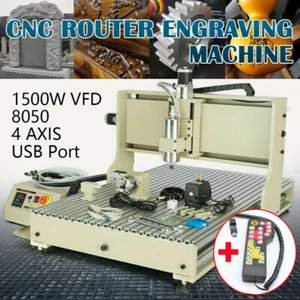 USB 8050 1.5KW 4Axis CNC Router Engraver Engraving Wood Mill Cutter Machine w RC - Picture 1 of 24
