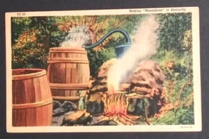 Moonshine Kentucky Still making Mountain Dew Linen Curt Teich Postcard c1940s - Picture 1 of 4