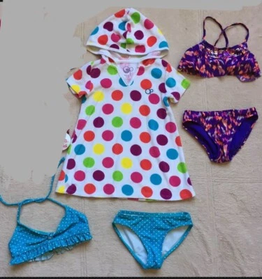 Conjuntos de bikini Ocean Pacific Terry encubrimiento y 2 exhiliaciones, niñas pequeñas talla 3-4 Foto 1 de 4