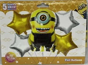 5 Pcs. Happy Birthday Minions Balloons / 5 globos de Minions - Picture 1 of 1