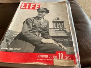 LIFE MAGAZINE SEPTEMBER 24 th, 1945, JIMMY STEWART, WWII PHOTOS, GOOD CONDITION - Picture 1 of 1