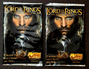 Lot x2 Artbox Lord of the Rings Return of the King Action Flipz Sealed Packs CCG