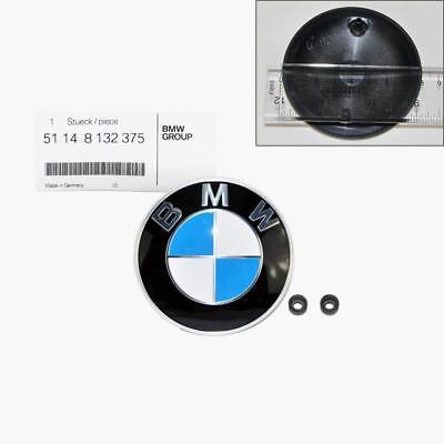Genuine BMW Logo Hood Emblem With Grommet Badge Bonnet 82mm 1 3 5 6 7 X Z Series • 30.68€