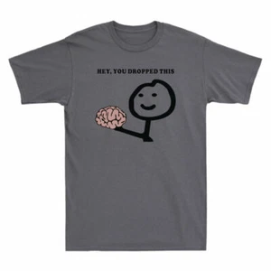 This You Tee Short Gift Brain Funny Humor Men's Sleeve Hey Cotton Dropped - Picture 1 of 6