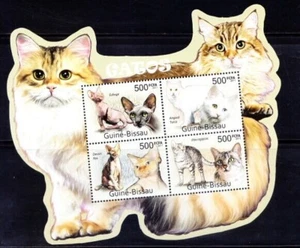 Guinea Bissau 2011 MNH Extraño inusual SS, gatos Mauigcio, mascotas, Michel GW 5570-73 - Imagen 1 de 1