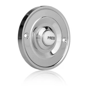 Bright Chrome Round Door Bell Push Button Wired Byron 2207/P1BC - Picture 1 of 1